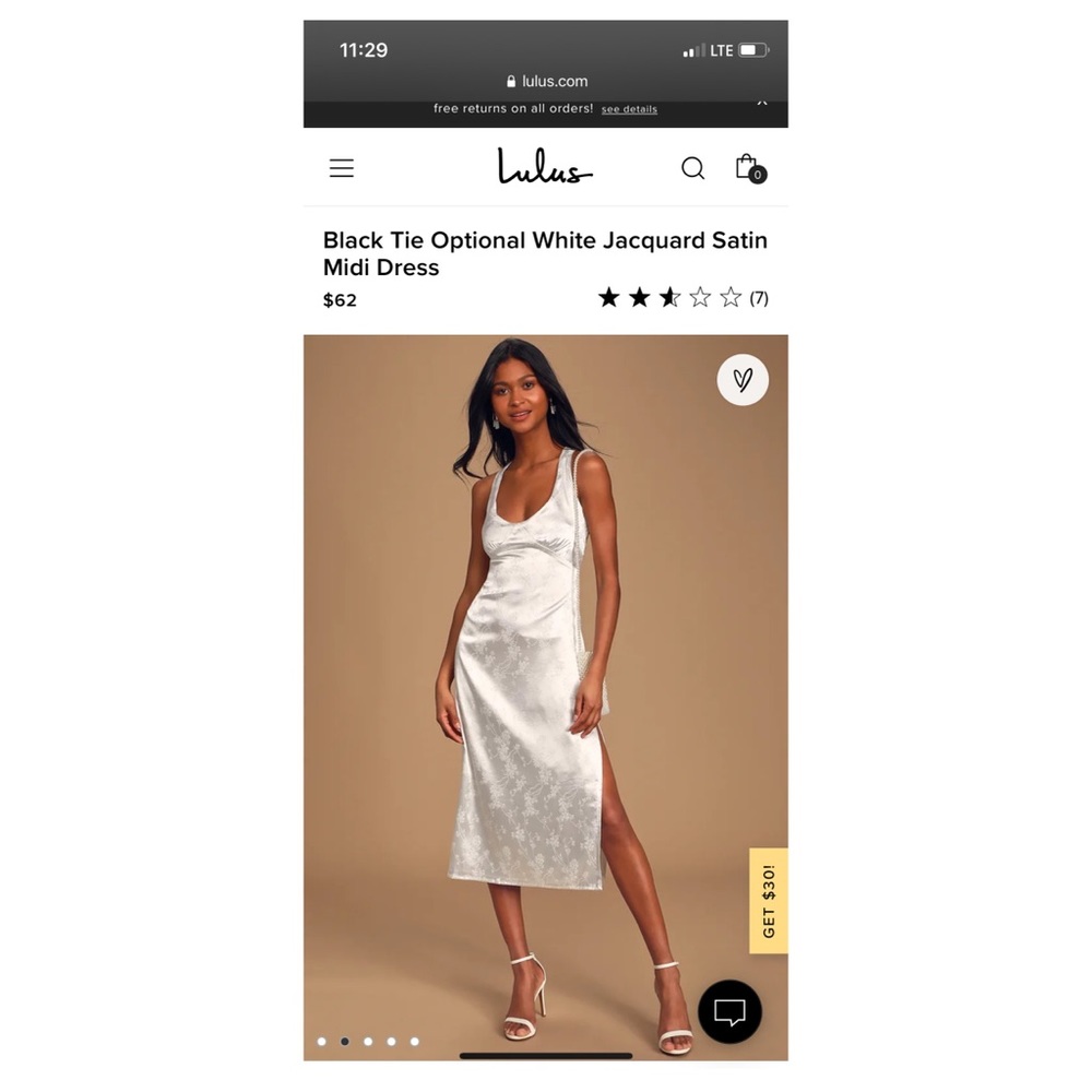 Lulus White Jacquard Satin Midi Dress
